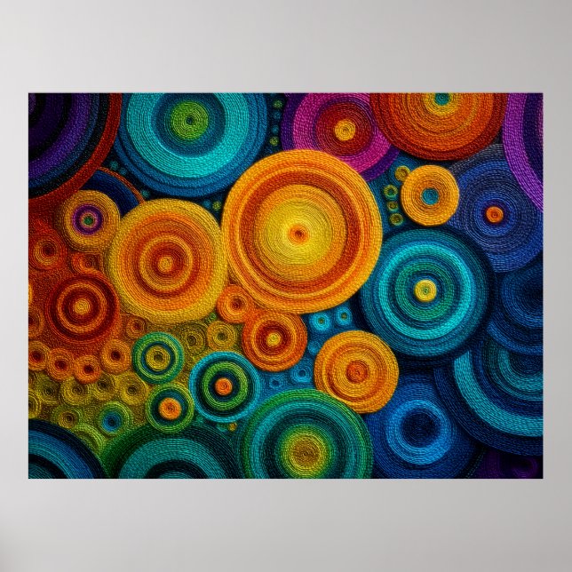 Colorful Spiral Abstract Pattern Geometric Swirl Poster (Front)