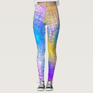 Colorful Spiral Blue Yellow Purple  Leggings