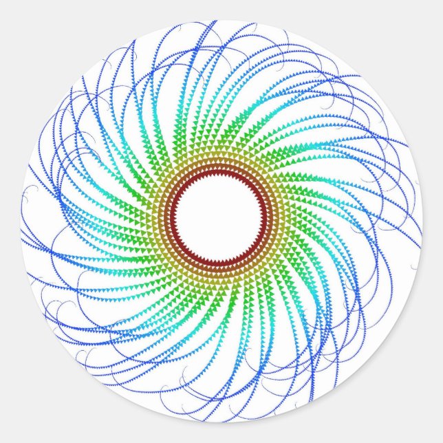 Colorful Spiral Classic Round Sticker (Front)