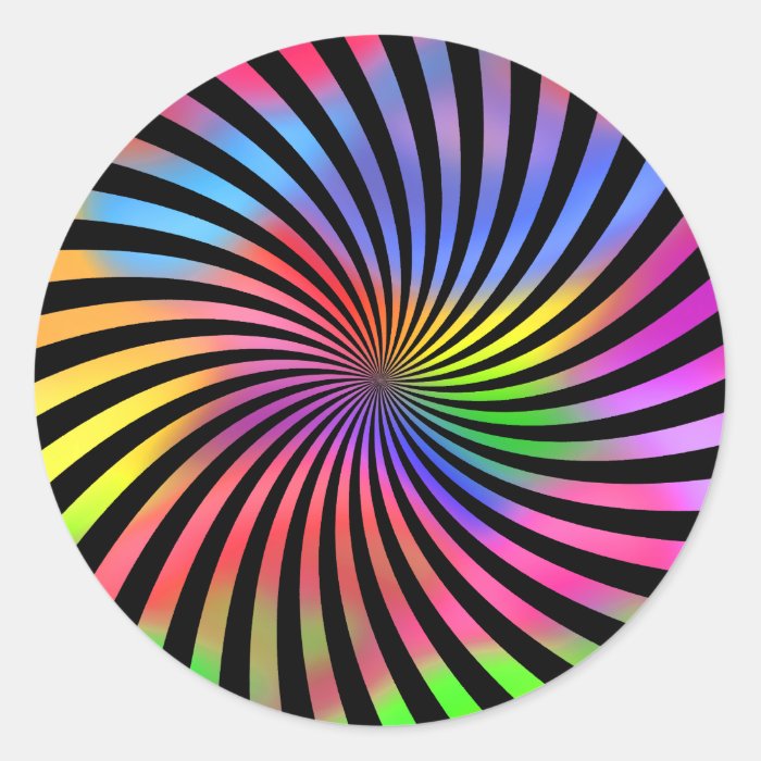 Colorful Spiral Design Round Sticker