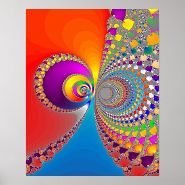 Colorful Spiral Fractal Poster (Front)