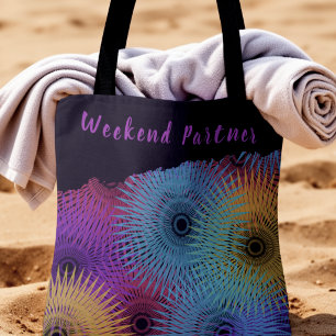 Colorful Spiral Geometric Tote Bag