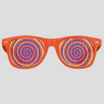 Colorful Spiral Hypnotic Optical Illusion Funny Retro Sunglasses