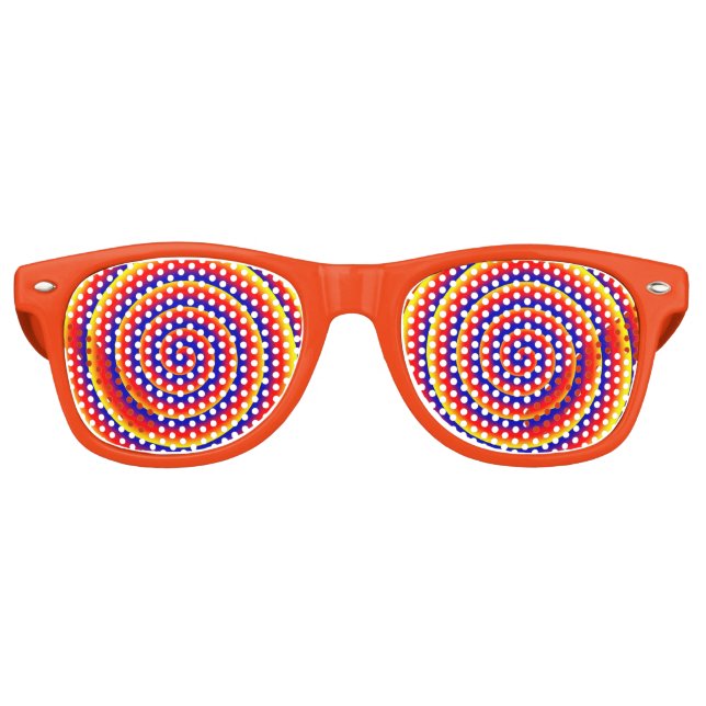 Colorful Spiral Hypnotic Optical Illusion Funny Retro Sunglasses (Front)