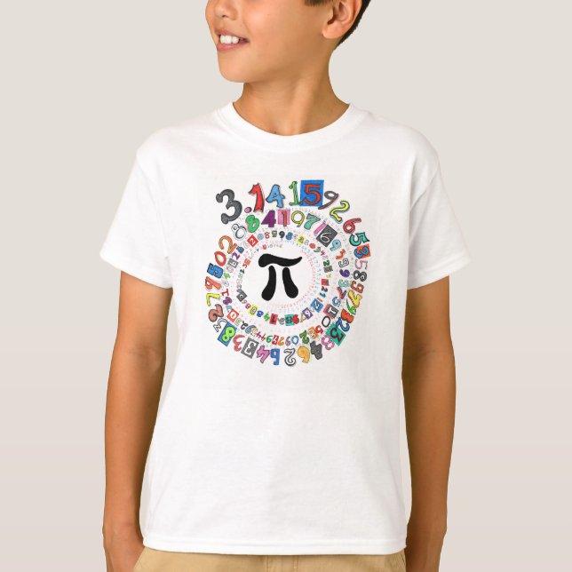 Colorful sPiral of Digits of Pi T-Shirt (Front)
