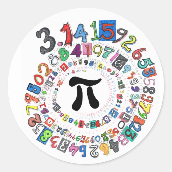 Colorful sPiral of Pi Calculated Classic Round Sticker