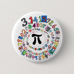 Colorful sPiral of Pi Calculated Pinback Button