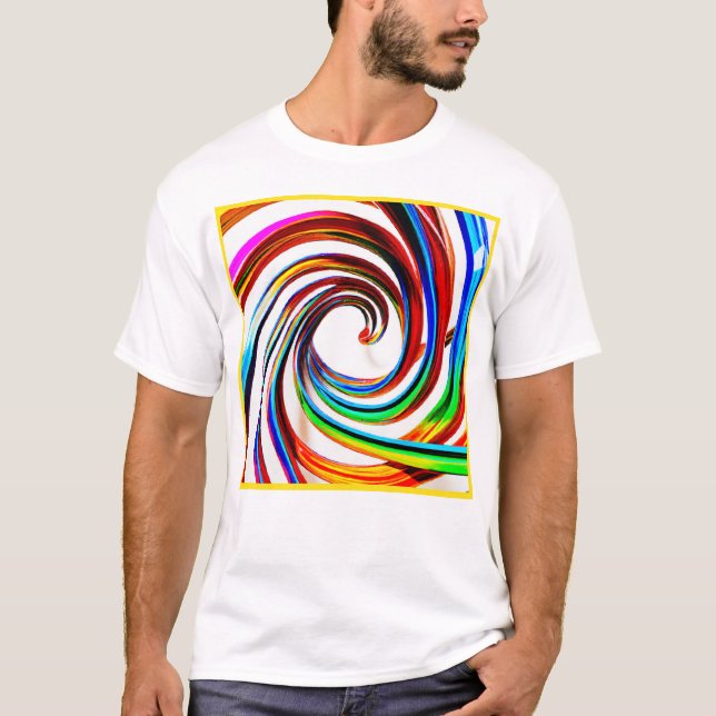 Colorful Spiral Pattern Art T-Shirt (Front)