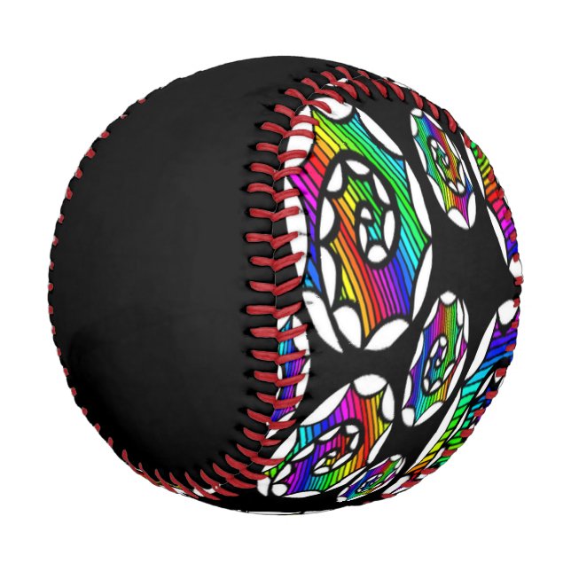 Colorful spiral pattern baseball (Angled)