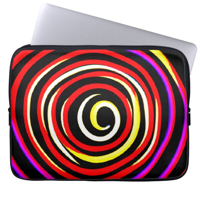 Colorful Spiral Pattern Laptop Sleeve (Front)