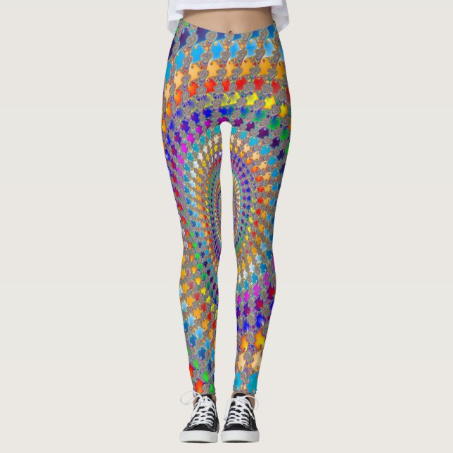 Colorful Spiral Pattern Leggings (Front)