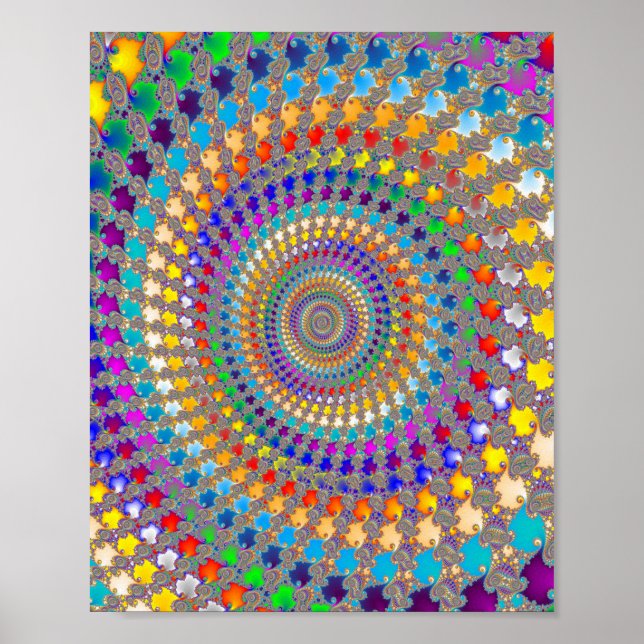 Colorful Spiral Pattern Poster (Front)