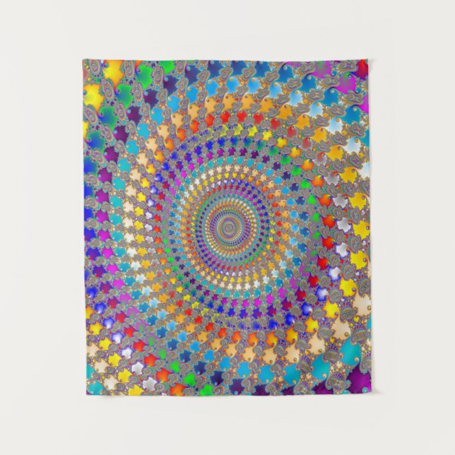 Colorful Spiral Pattern Tapestry (Front)