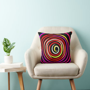Colorful Spiral Pattern Throw Pillow