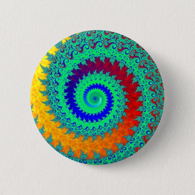 Colorful Spiral Pinback Button (Front)