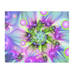 Colorful Spiral Round Shapes Abstract Fractal Art