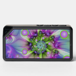 Colorful Spiral Round Shapes Abstract Fractal Art Bluetooth Speaker