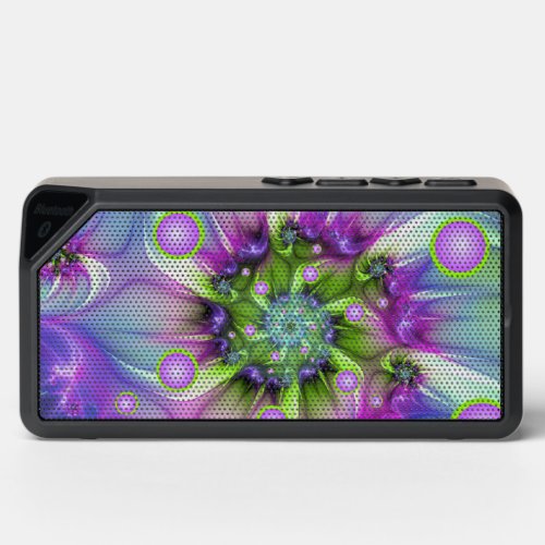 Colorful Spiral Round Shapes Abstract Fractal Art Bluetooth Speaker