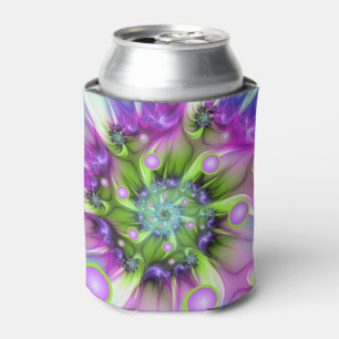 Colorful Spiral Round Shapes Abstract Fractal Art Can Cooler