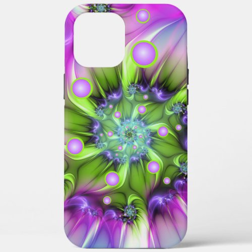 Colorful Spiral Round Shapes Abstract Fractal Art iPhone 12 Pro Max Case