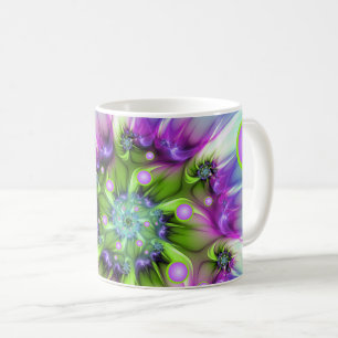 Colorful Spiral Round Shapes Abstract Fractal Art Coffee Mug