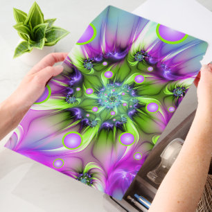 Colorful Spiral Round Shapes Abstract Fractal Art Envelope Mailers