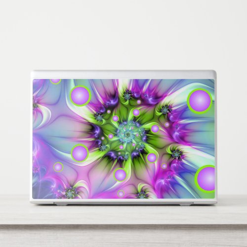 Colorful Spiral Round Shapes Abstract Fractal Art HP Laptop Skin