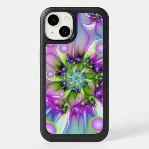 Colorful Spiral Round Shapes Abstract Fractal Art OtterBox iPhone 14 Case