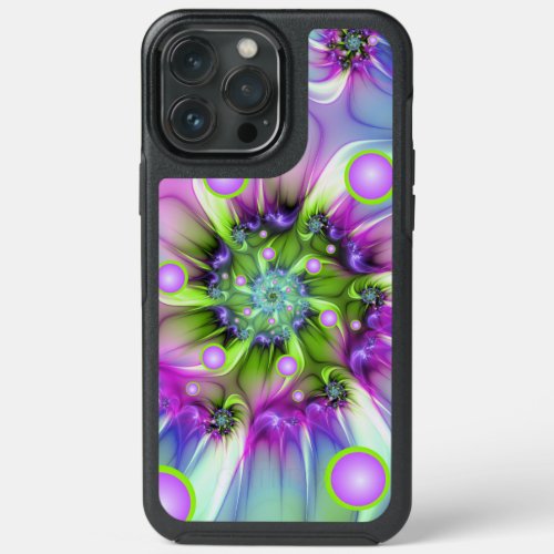 Colorful Spiral Round Shapes Abstract Fractal Art iPhone 13 Pro Max Case