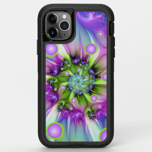 Colorful Spiral Round Shapes Abstract Fractal Art OtterBox Defender iPhone 11 Pro Max Case