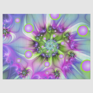 Colorful Spiral Round Shapes Abstract Fractal Art Tissue Paper