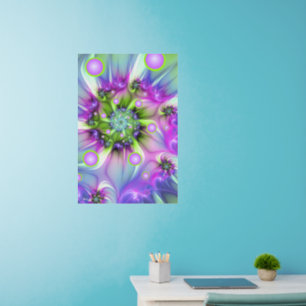 Colorful Spiral Round Shapes Abstract Fractal Art Wall Decal