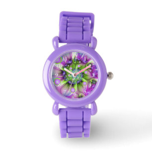 Colorful Spiral Round Shapes Abstract Fractal Art Watch