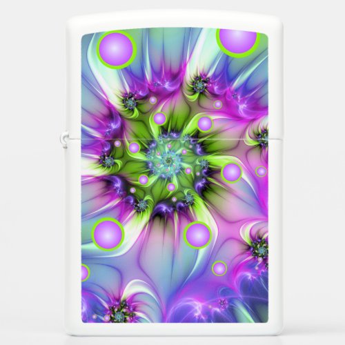 Colorful Spiral Round Shapes Abstract Fractal Art Zippo Lighter