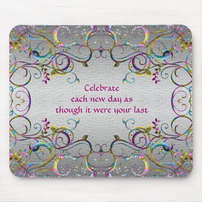 Colorful Spiral Swirl Patterns - Celebration Mouse Pad (Front)