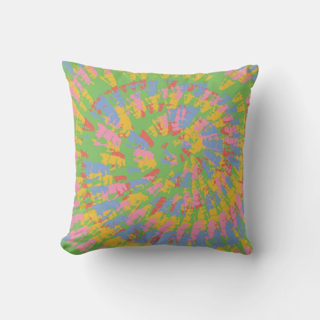 Colorful Spiral Swirl Throw Pillow (Front)