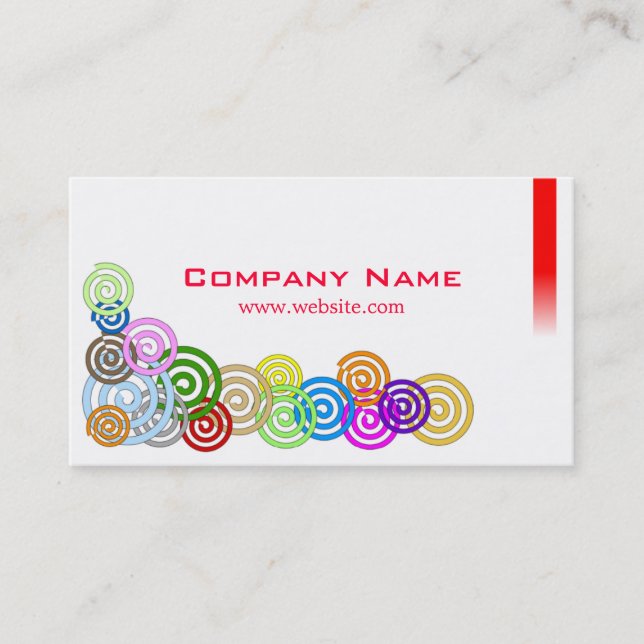 Colorful Spirals Business Card (Front)