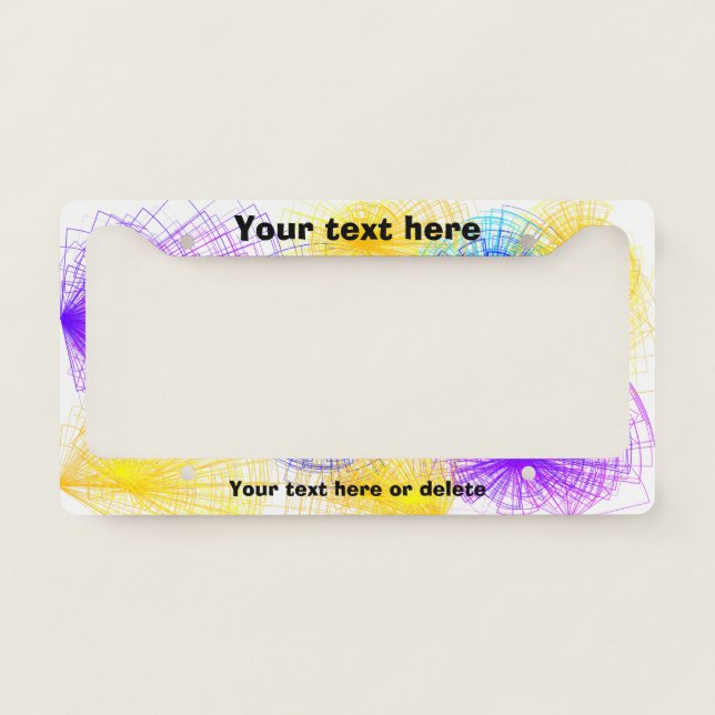 Colorful Spirals License Plate Frame (Front)