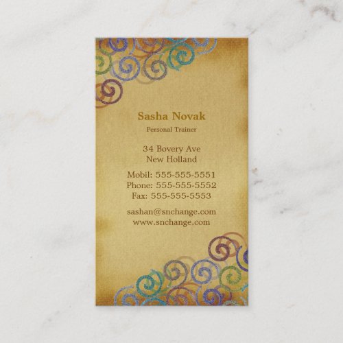 Spiral Personal Trainer Business Card