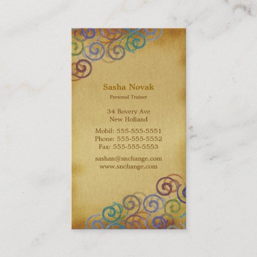 Customizable Spiral Personal Trainer Business Card