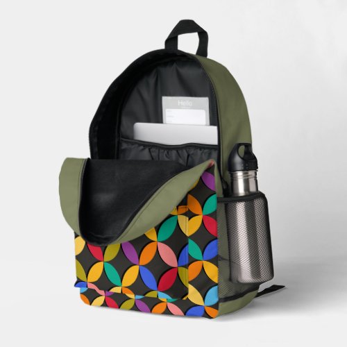 Colorful Spirals  Printed Backpack
