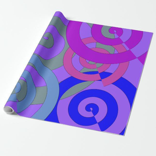 Colorful spirals, swirly patterns wrapping paper (Unrolled)