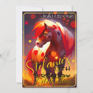 Colorful Spirit Pony 32 Birthday Invitation