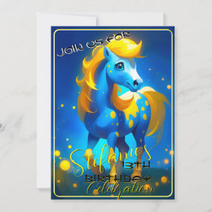 Colorful Spirit Pony 34 Birthday Invitation