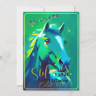 Colorful Spirit Pony 36 Birthday Invitation