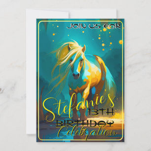 Colorful Spirit Pony 40 Birthday Invitation