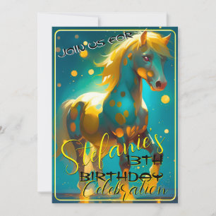 Colorful Spirit Pony 41 Birthday Invitation
