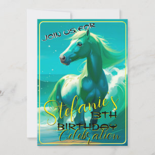 Colorful Spirit Pony 43 Birthday Invitation