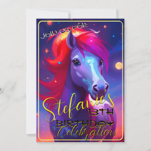 Colorful Spirit Pony 45 Birthday Invitation