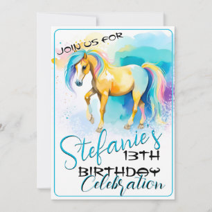 Colorful Spirit Pony 5 Birthday Invitation